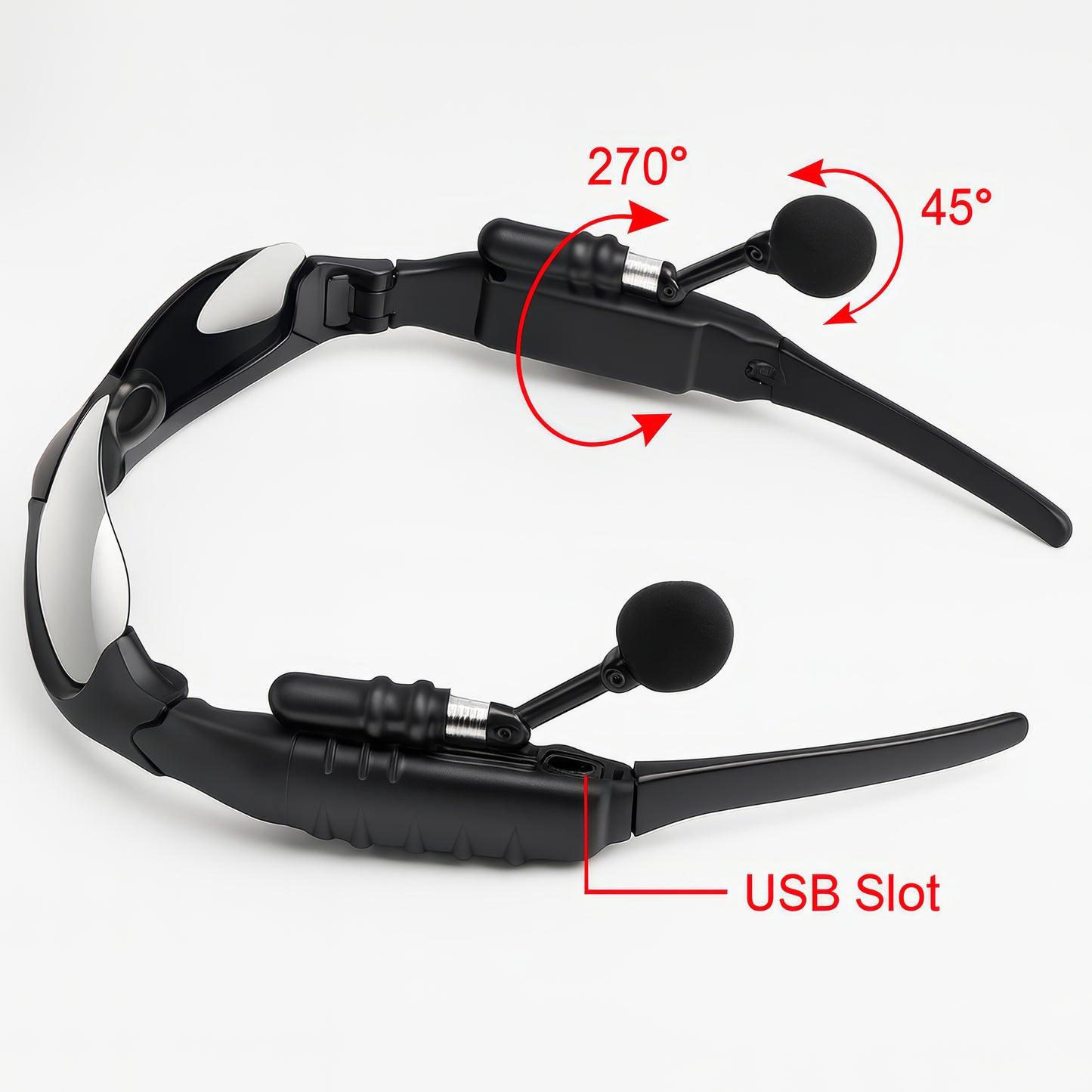 Lunettes Bluetooth 5.0 avec Écouteurs Intégrés – Casque Sans Fil Waterproof & Anti-Bruit