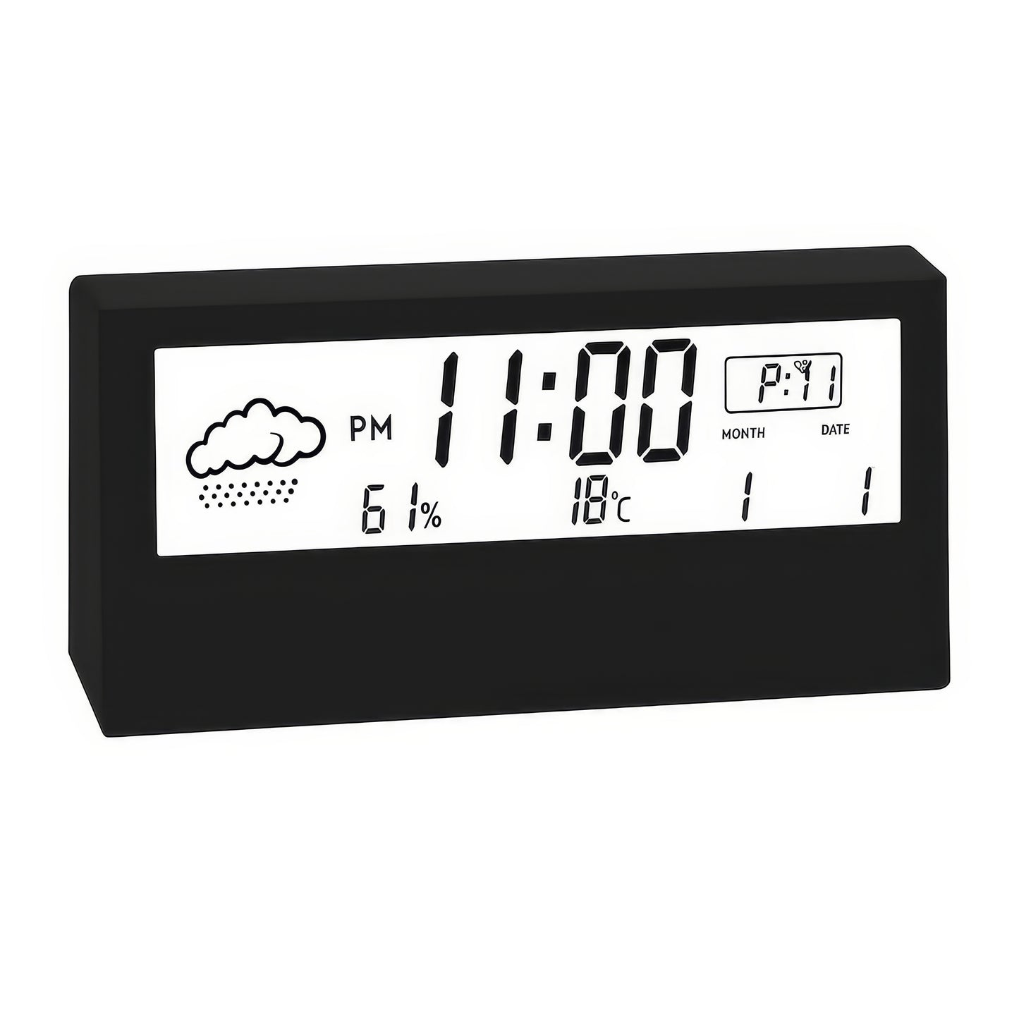 Réveil Digital LED avec Thermomètre & Hygromètre – Design Moderne