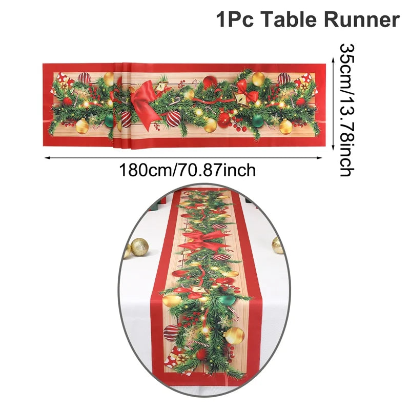 Chemin de Table de Noël 2025 – Polyester 35×180 cm