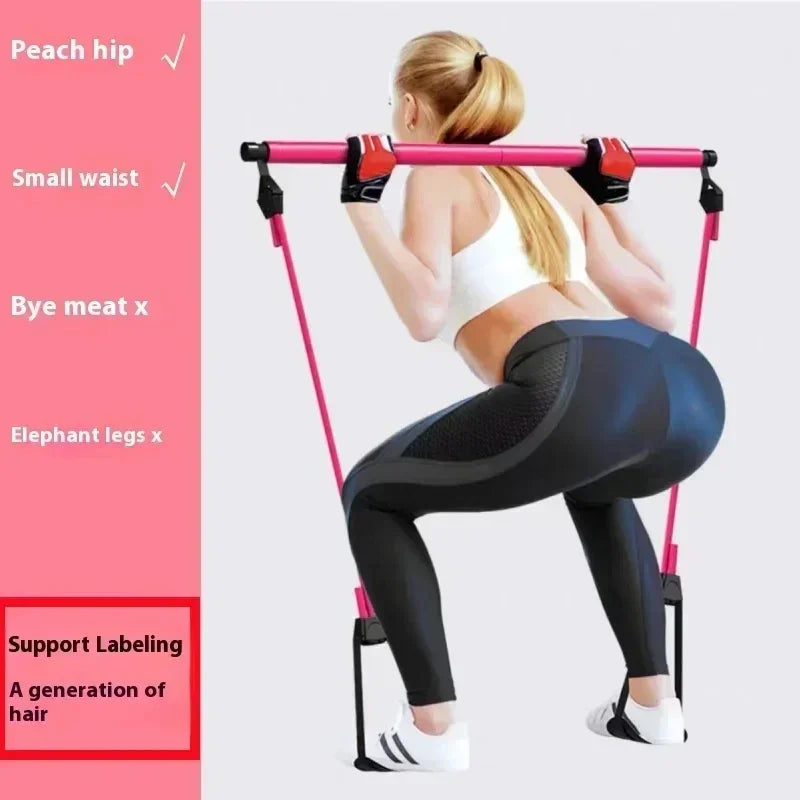 Kit Pilates Portable avec Barre & Bandes de Résistance – Yoga, Fitness, Musculation & Stretching