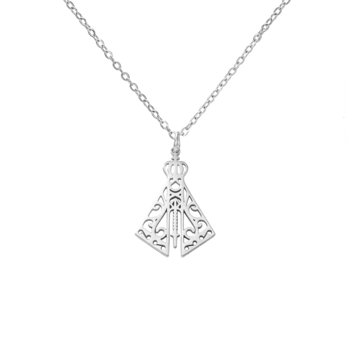 Collier Vierge de la Vallée en acier inoxydable – bijou catholique spirituel