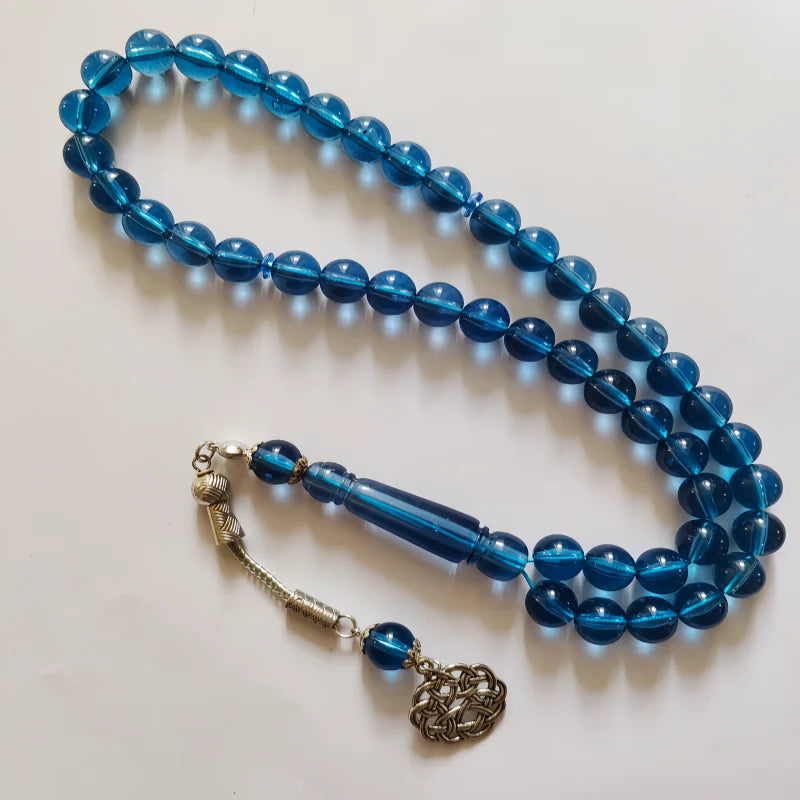 Tesbih 45 perles style mousse forest – chapelet de prière oriental unisexe