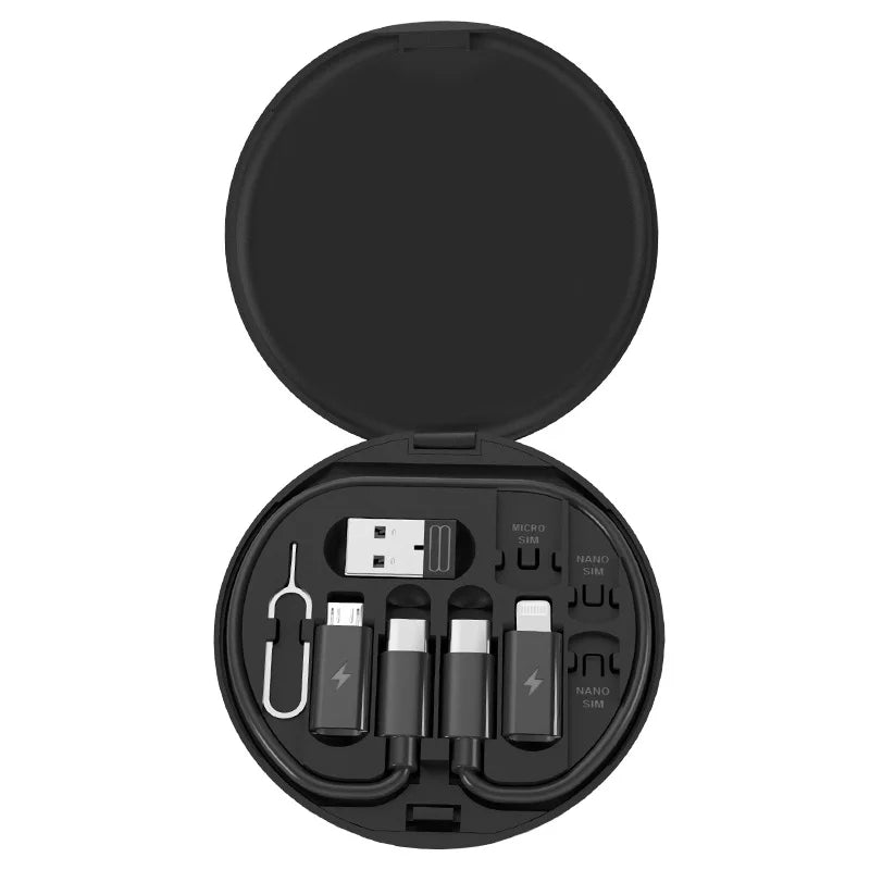 Kit Adaptateur Multi-USB & Type-C 65W – Câble de Charge Rapide + Convertisseurs iOS/Android + Support Téléphone