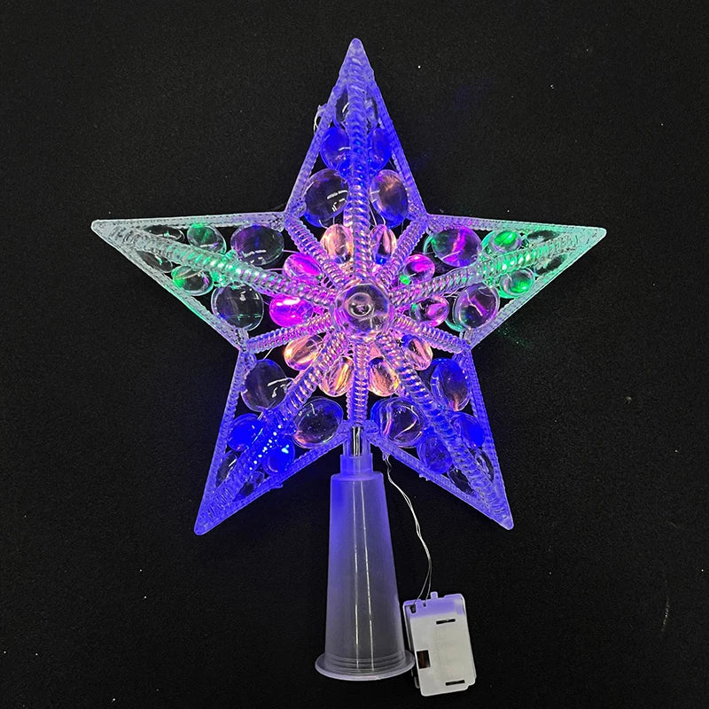 Étoile Lumineuse de Sapin de Noël 15 cm – Décoration LED Blanche Chaude