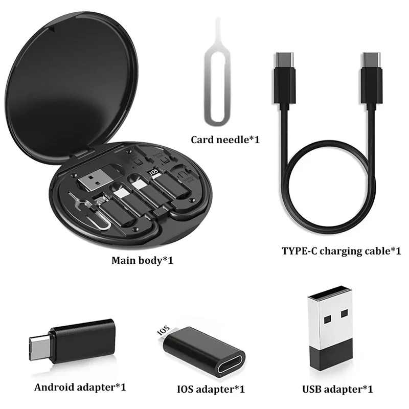 Kit Adaptateur Multi-USB & Type-C 65W – Câble de Charge Rapide + Convertisseurs iOS/Android + Support Téléphone