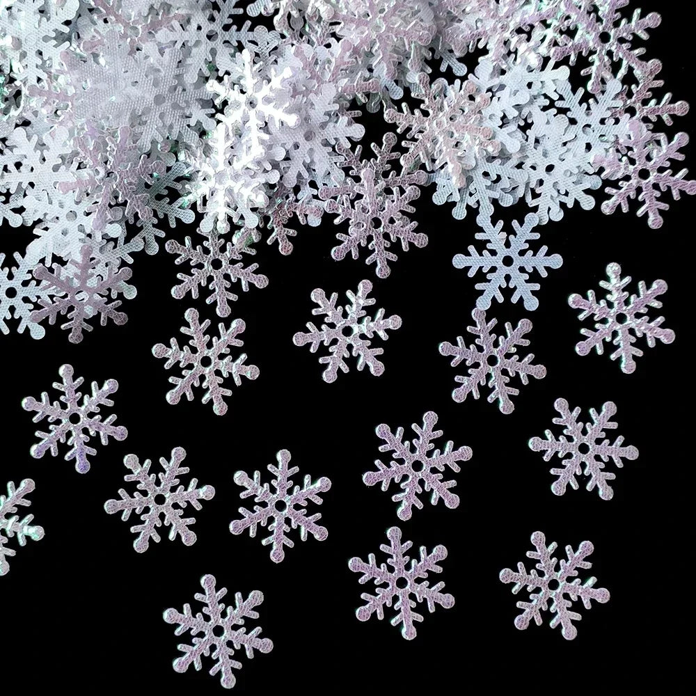 Confettis Flocons de Neige 300pcs – Décoration de Noël 2cm pour Sapin & Fêtes