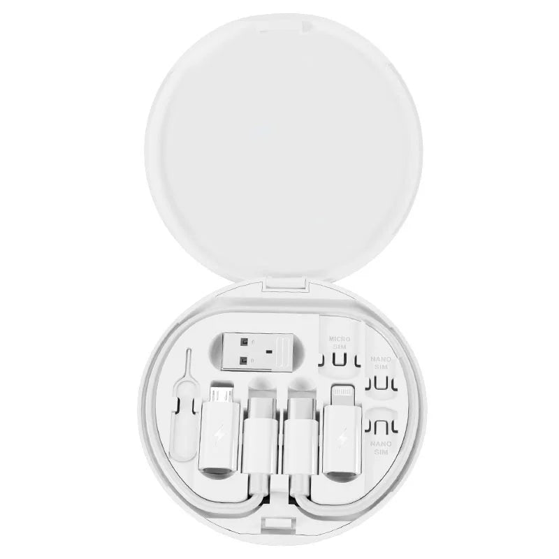 Kit Adaptateur Multi-USB & Type-C 65W – Câble de Charge Rapide + Convertisseurs iOS/Android + Support Téléphone