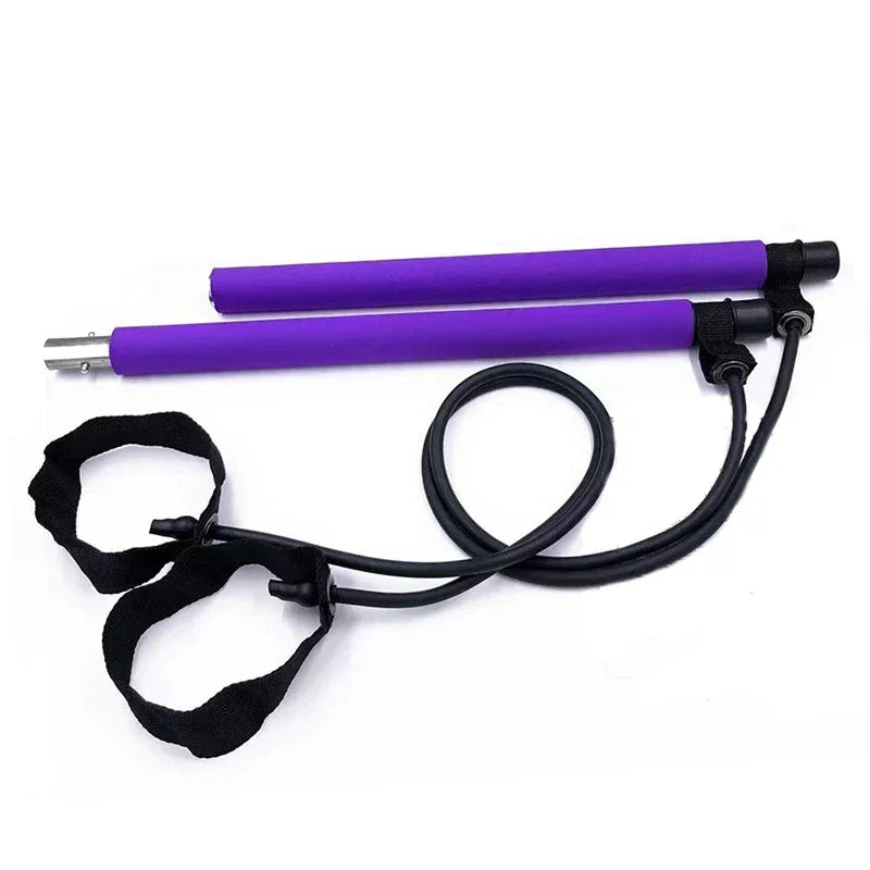 Kit Pilates Portable avec Barre & Bandes de Résistance – Yoga, Fitness, Musculation & Stretching