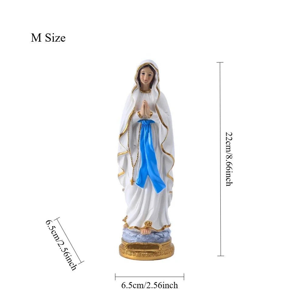Statue religieuse Notre-Dame de Lourdes – figurine décorative en résine