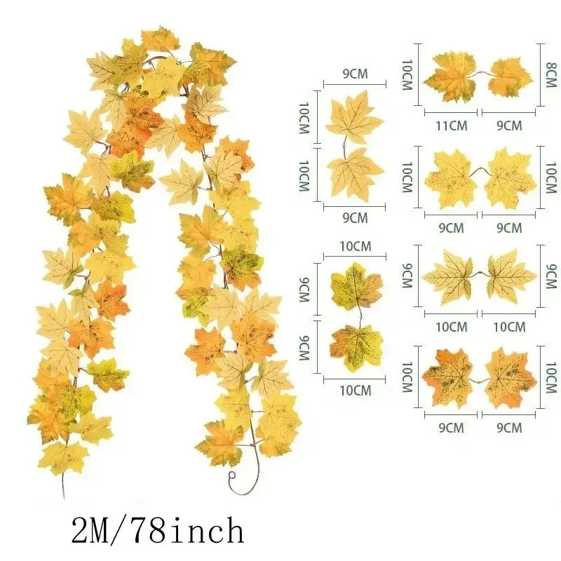 Guirlande d’Automne Feuilles d’Érable (200 cm)