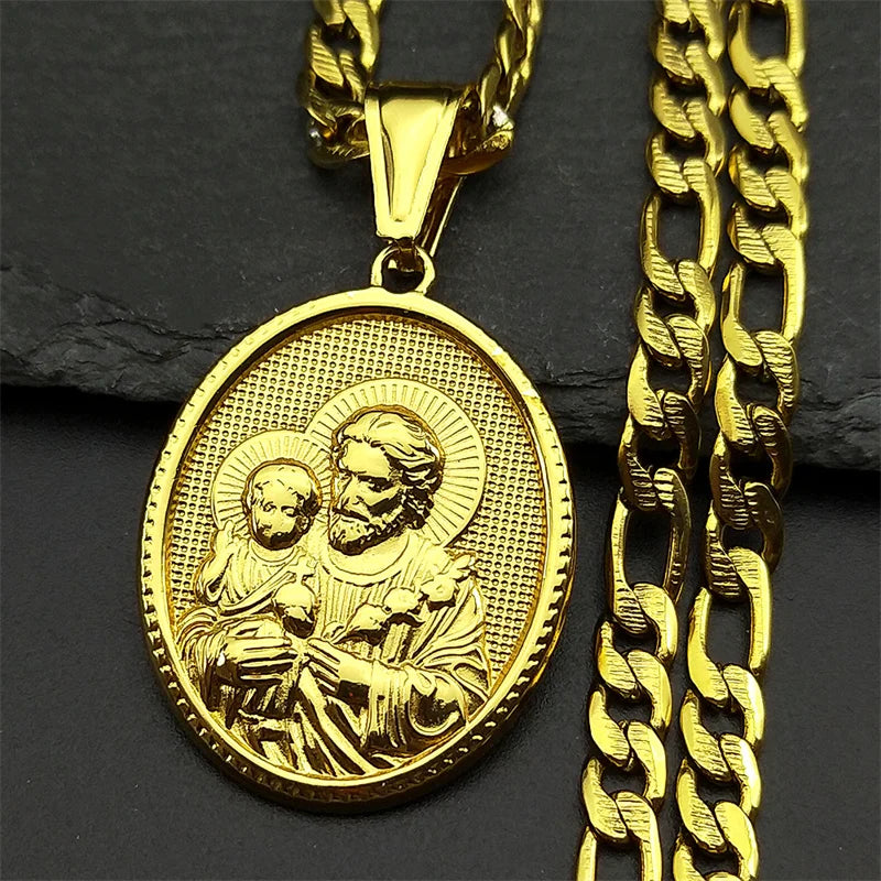 Collar Jesús Corona de Espinas en Acero Inoxidable – Medalla Cristiana