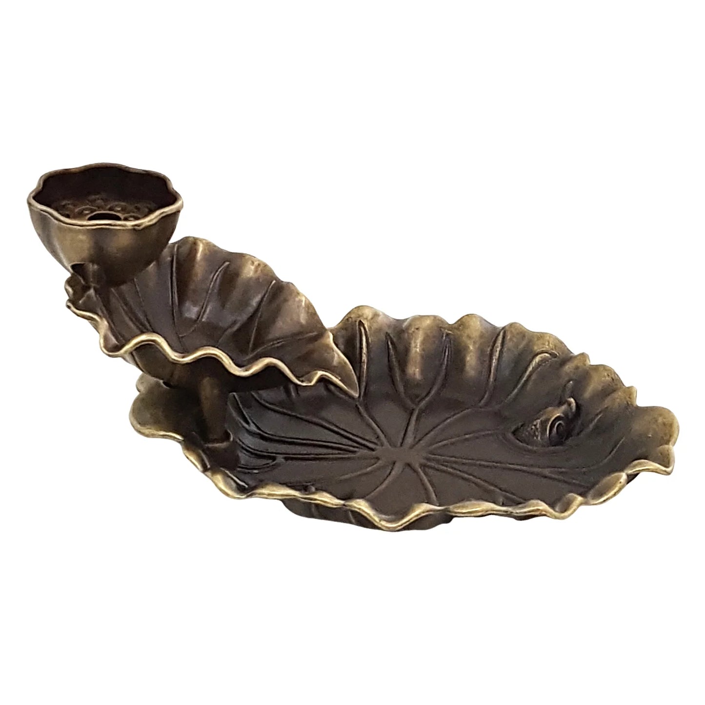 Brûleur d’encens lotus mini – porte-encens chinois décoratif en alliage