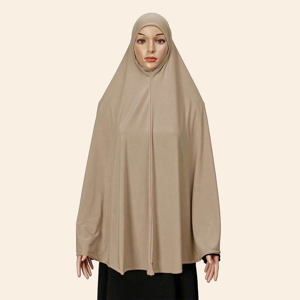 Abaya de prière musulmane pour femme avec hijab long couvrant – Coton doux, couleur unie, spécial Ramadan