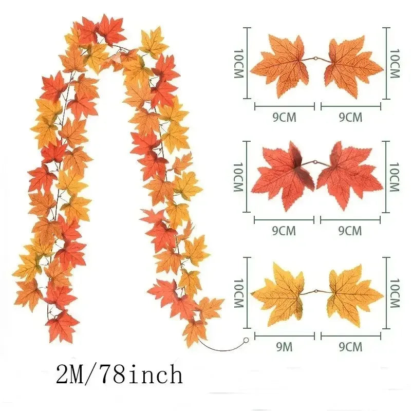 Guirlande d’Automne Feuilles d’Érable (200 cm)
