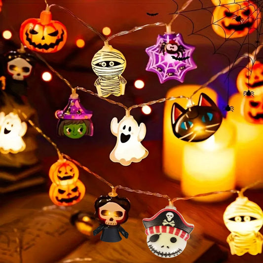 Guirlande Citrouille LED Halloween 🎃 – Décoration Lumineuse avec 10 ou 20 LEDs