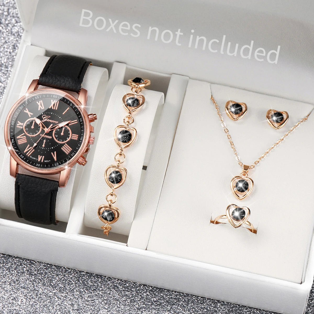 Coffret Montre Femme Quartz & Bijoux – Élégant Cadeau Mode