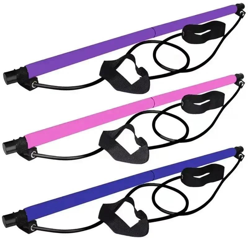 Kit Pilates Portable avec Barre & Bandes de Résistance – Yoga, Fitness, Musculation & Stretching
