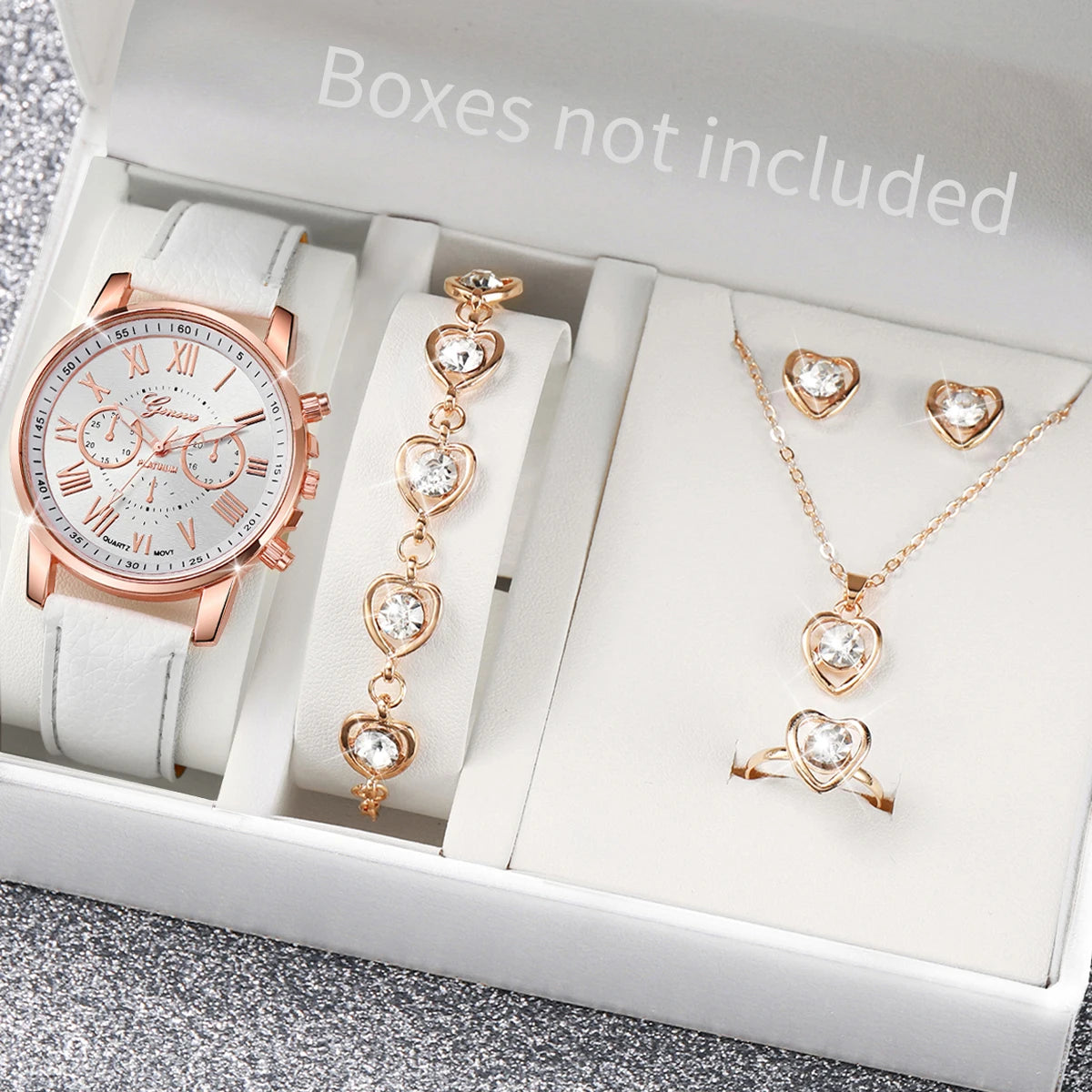 Coffret Montre Femme Quartz & Bijoux – Élégant Cadeau Mode