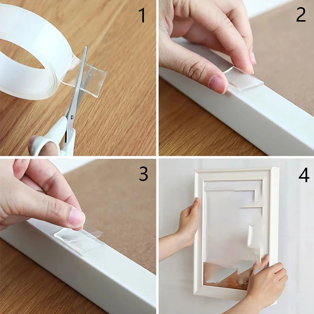 Ruban Adhésif Double Face Ultra-Résistant – Transparent, Étanche & Réutilisable (1 à 5M)