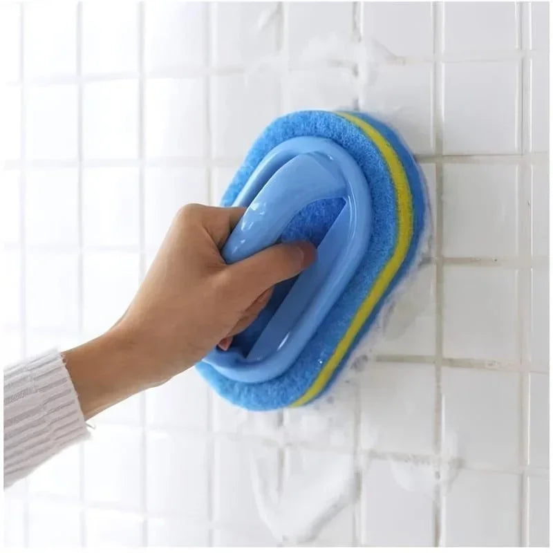 Brosse Éponge de Nettoyage avec Poignée – Cuisine, Salle de Bain & Maison (1/2/3 PCS)