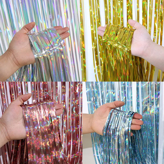 Rideau de fête métallisé (Foil Tassel Fringe Curtain)