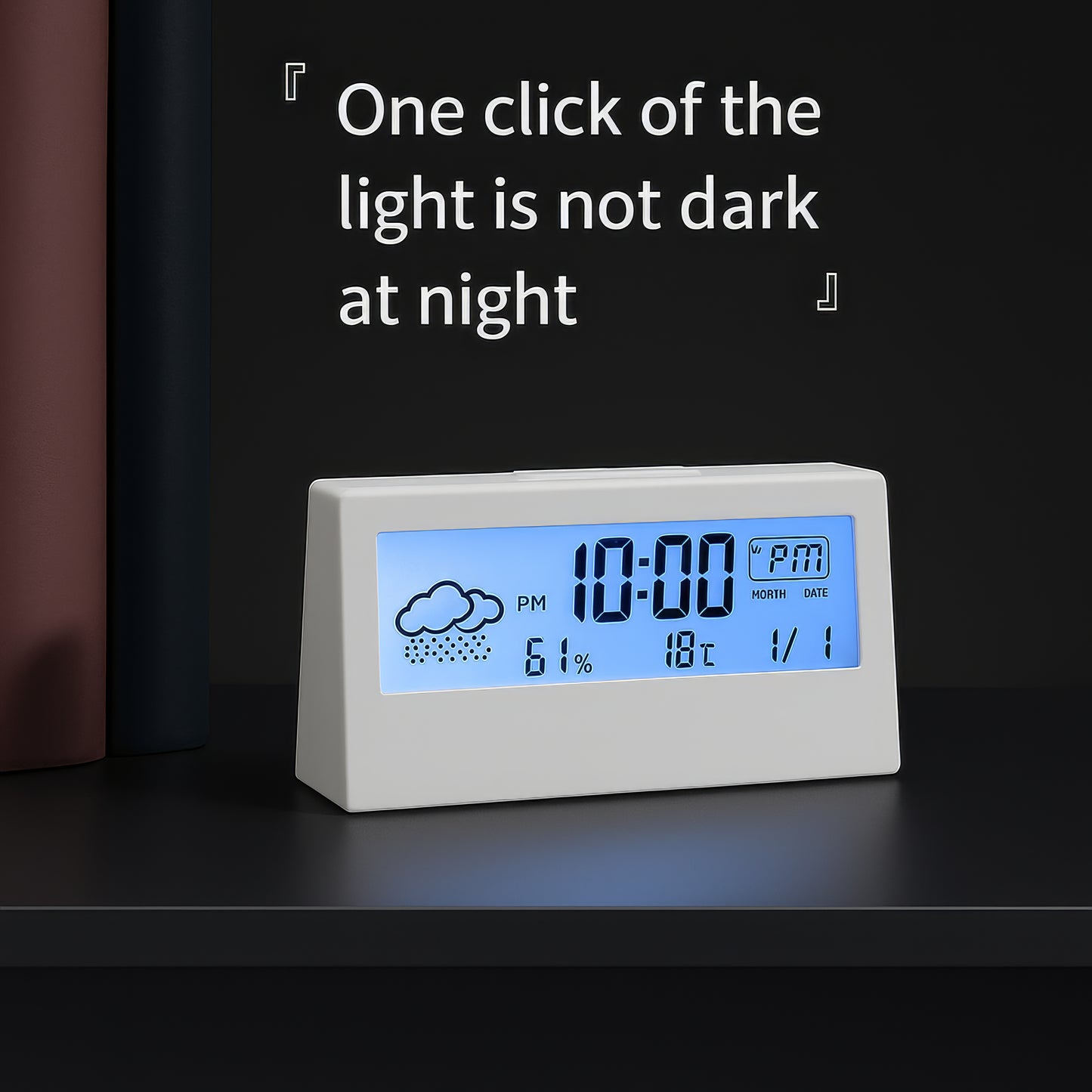 Réveil Digital LED avec Thermomètre & Hygromètre – Design Moderne