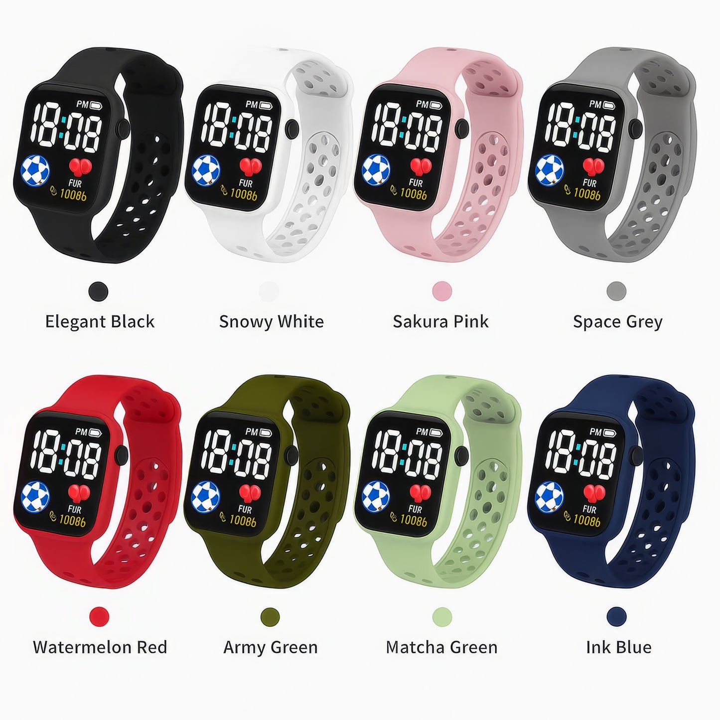 Montre Digitale LED Enfant – Sport & Étanche, Bracelet Silicone