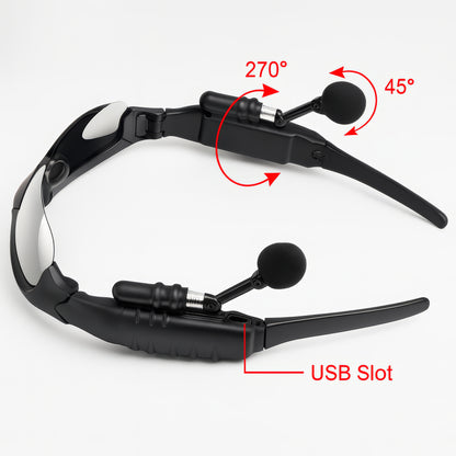 Lunettes Bluetooth 5.0 avec Écouteurs Intégrés – Casque Sans Fil Waterproof & Anti-Bruit
