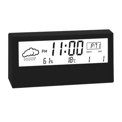 Réveil Digital LED avec Thermomètre & Hygromètre – Design Moderne