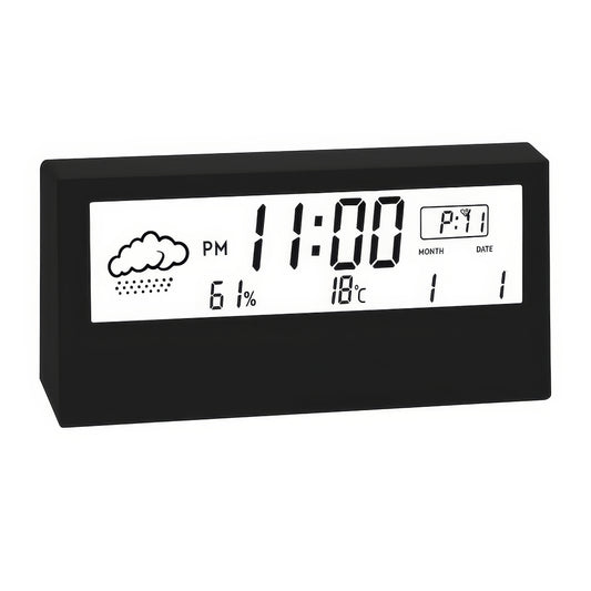 Réveil Digital LED avec Thermomètre & Hygromètre – Design Moderne