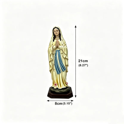 Statue Vierge Marie 21 cm en Résine Peinte – Décoration Catholique