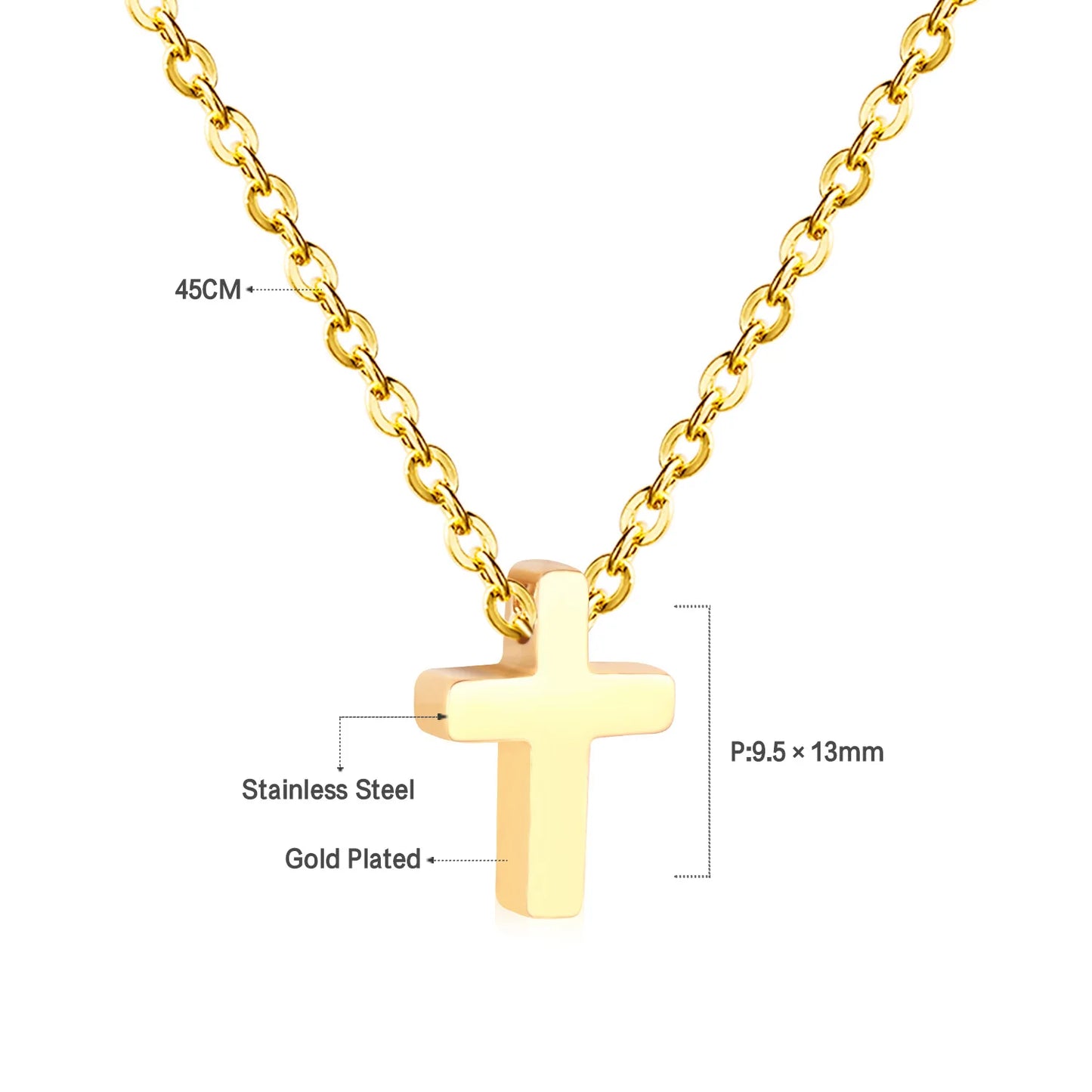 Collier Rosaire Catholique Doré en Acier Inoxydable – Pendentif Croix de Prière