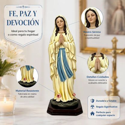 Statue Vierge Marie 21 cm en Résine Peinte – Décoration Catholique