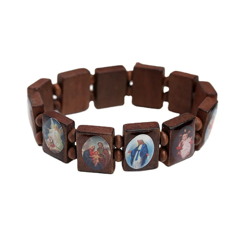Bracelet Chapelet Catholique en Bois