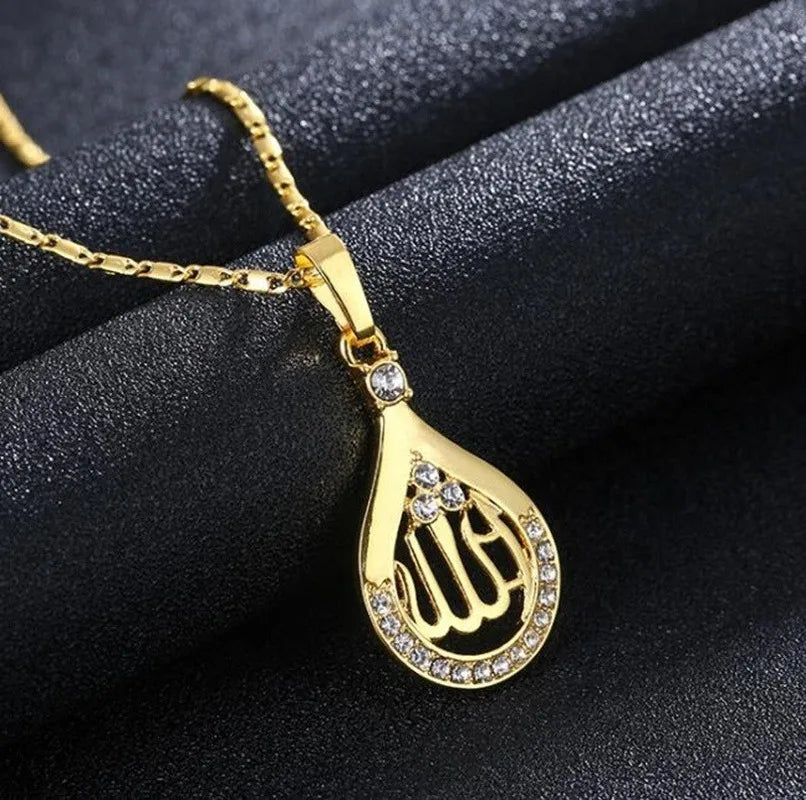 Collier médaille Allah en acier inoxydable – Bijou islamique unisexe