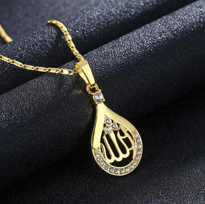 Collier médaille Allah en acier inoxydable – Bijou islamique unisexe