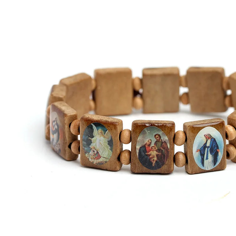Bracelet Chapelet Catholique en Bois