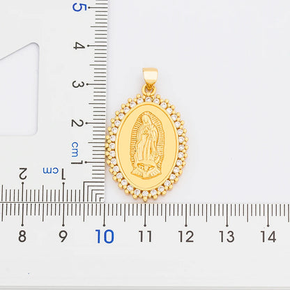 Halskette Jungfrau Maria aus Kupfer und Kristallen – Unisex-Glaubensschmuck