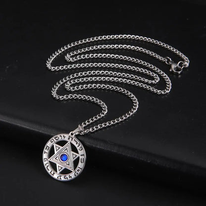 Collier étoile de David avec cristal – talisman hébreu unisexe