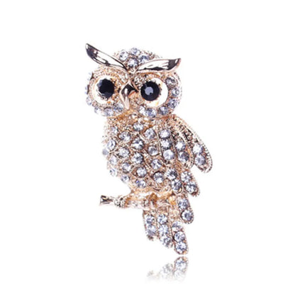 Broche Hibou Élégante – Bijou Strass Bleu pour Femme & Homme | Cadeau de Noël Chic