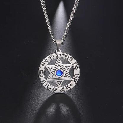Collier étoile de David avec cristal – talisman hébreu unisexe