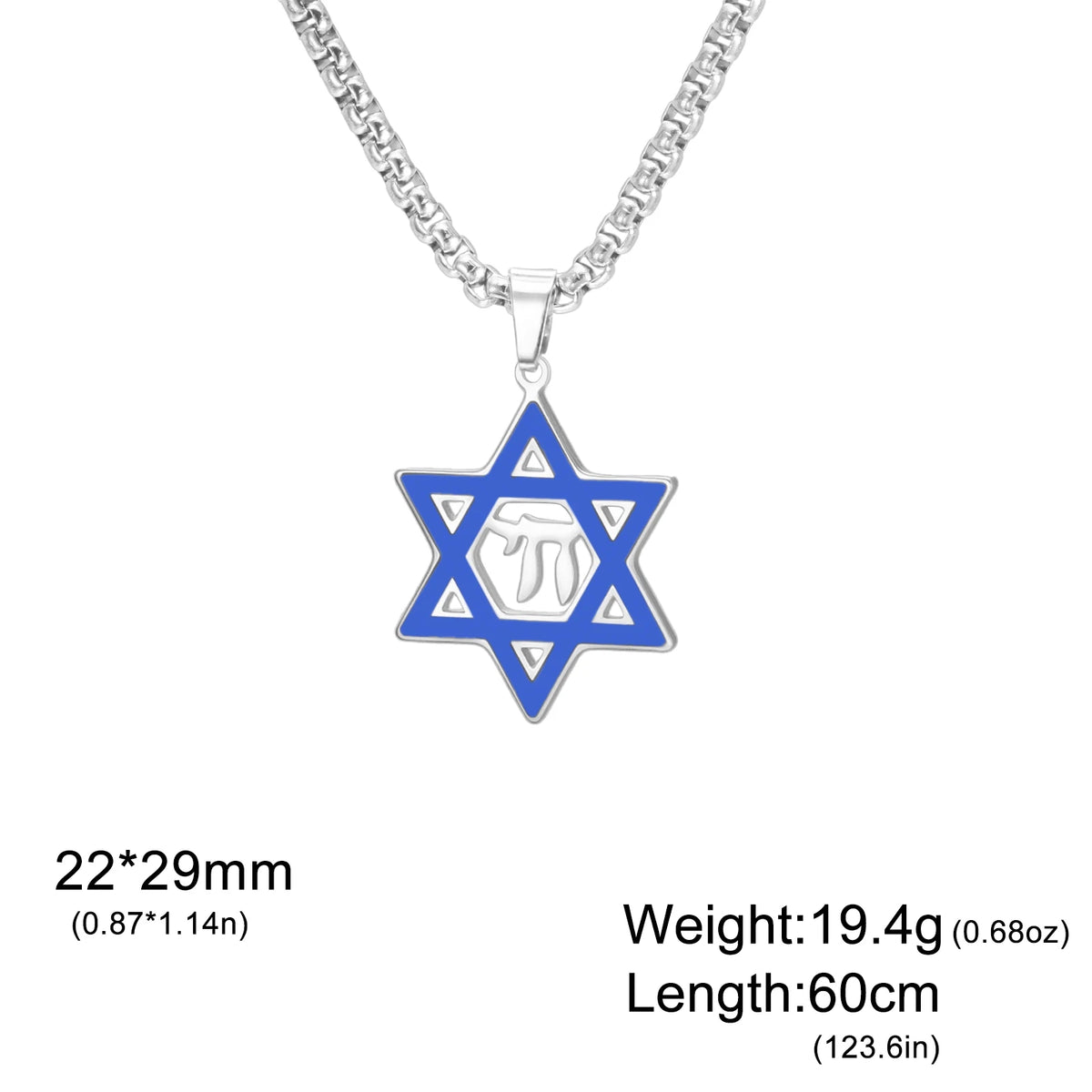 Collier Étoile de David & Chai en Acier Inoxydable – Bijou Judaïque Unisexe