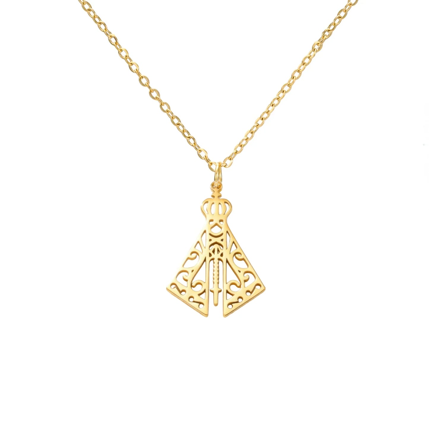 Collier Vierge de la Vallée en acier inoxydable – bijou catholique spirituel