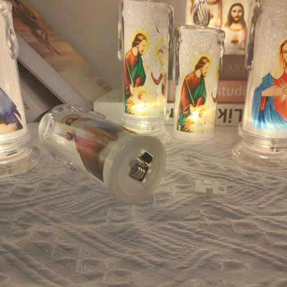 Bougie LED Religieuse Jésus & Vierge