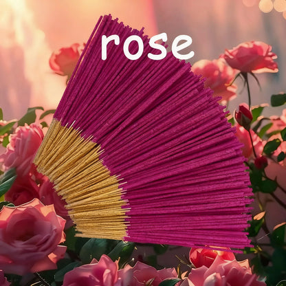 Encens floral à la rose fait main – bâtons parfumés pour intérieur et extérieur