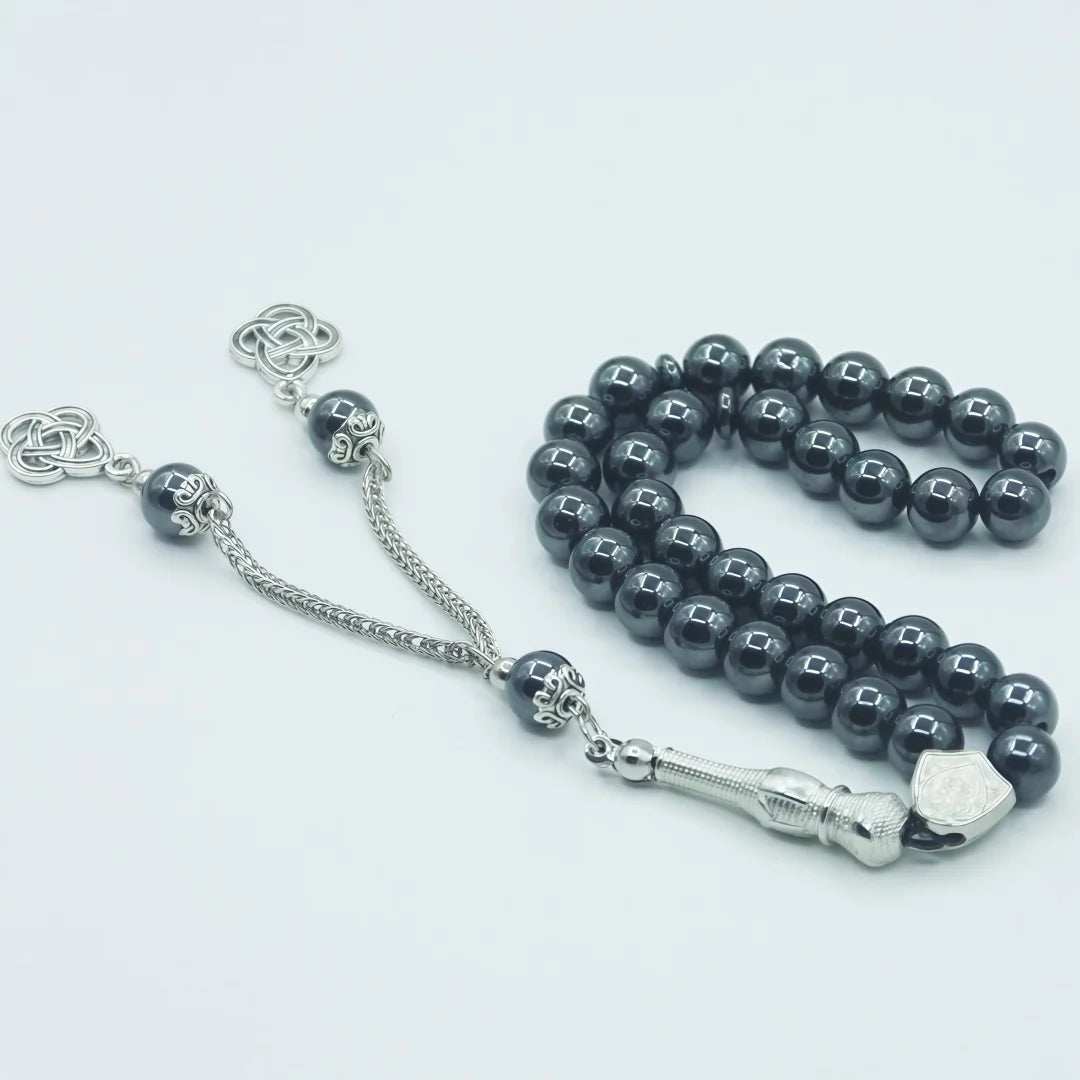 asbih Islamique 33 Perles 8mm en Pierre Naturelle – Chapelet Musulman Dhikr, Subha & Cadeau Ramadan Hajj Umrah