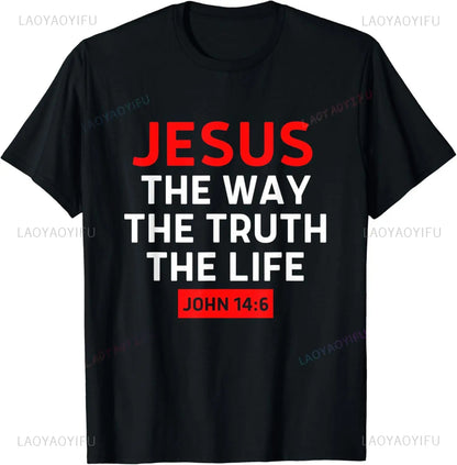 T-shirt chrétien Jésus, le chemin, la vérité, la vie – modèle unisexe vintage