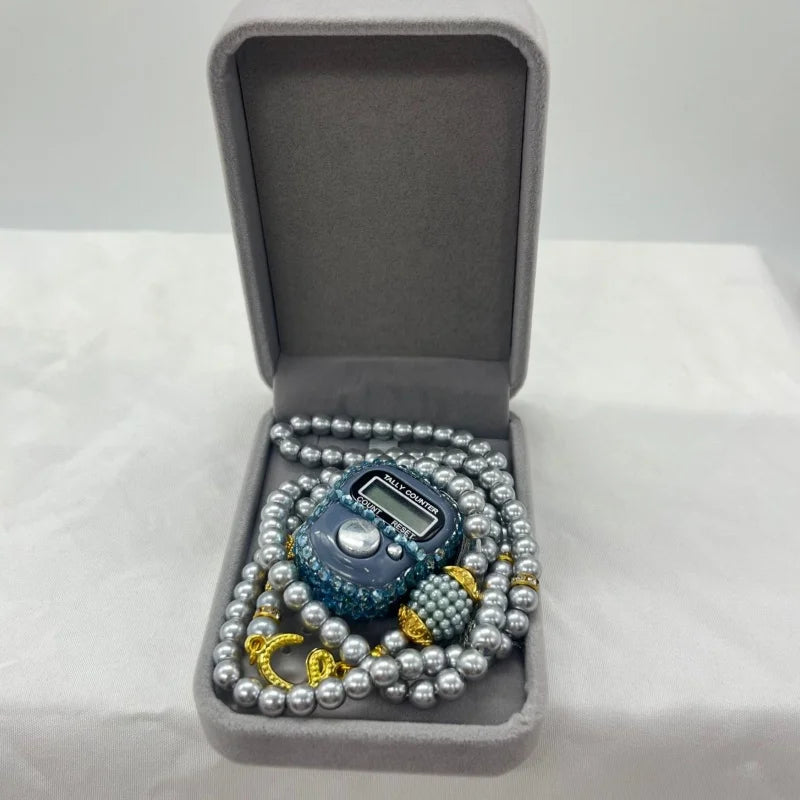 Cofre Tasbih & Contador Digital LCD – Set Espiritual Elegante Ramadan & Meditación