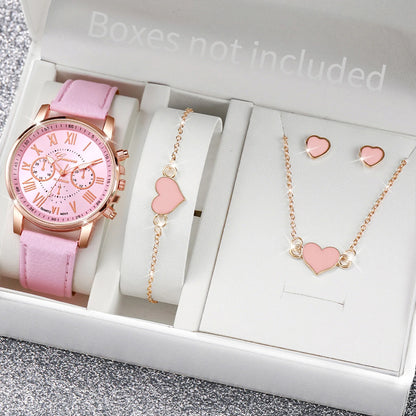 Coffret Montre Femme Quartz & Bijoux – Élégant Cadeau Mode