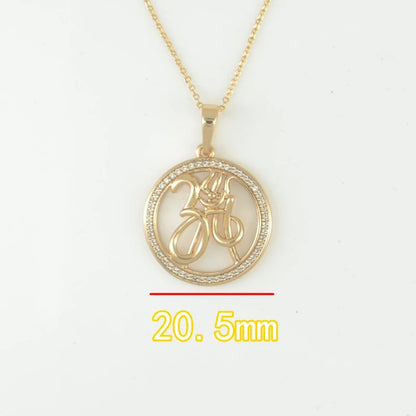Collier Aum Om avec zircon – Pendentif spirituel unisexe